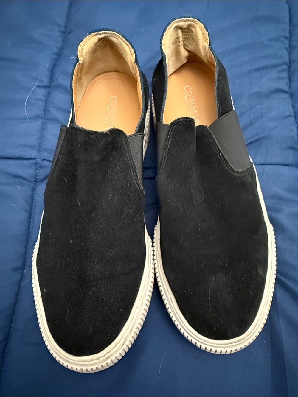 Black Slip-On Suede Women’s Casual Shoes